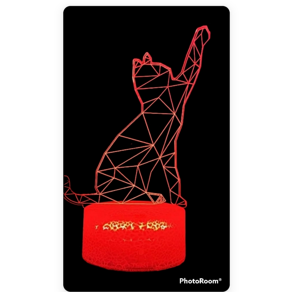 Changing Colors Kitty Cat Night Ambient USB Light 7.5 x 5 Inches - Picture 6 of 6